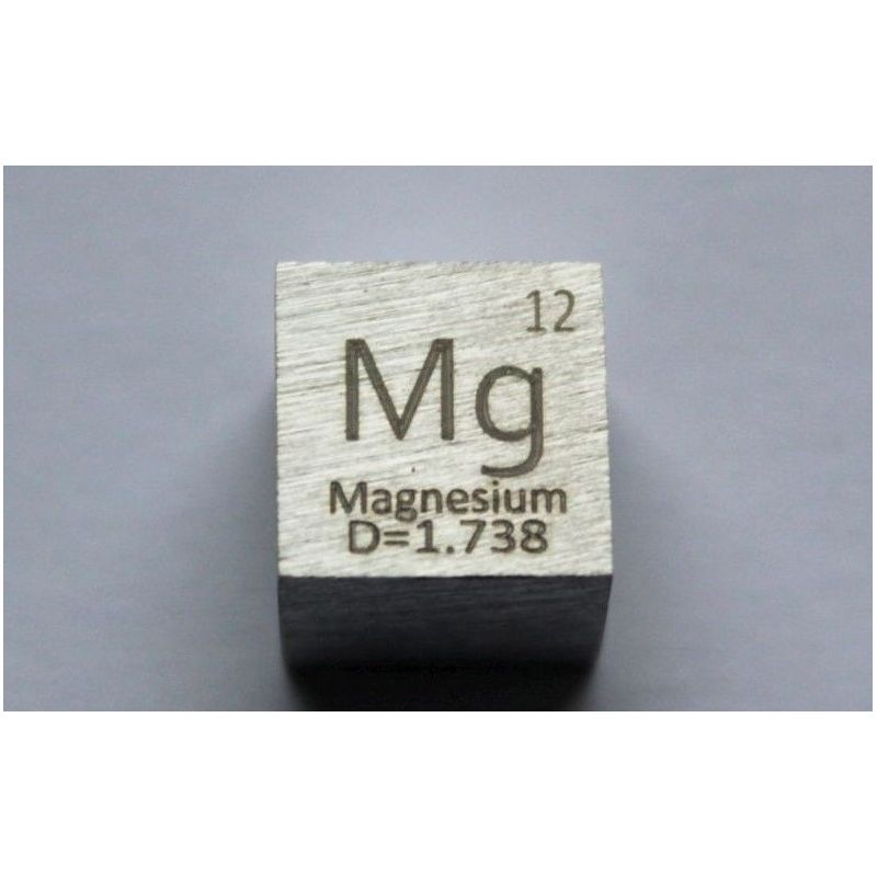 Magnesium Mg metallikuutio 10x10mm kiillotettu 99,95% puhtaus kuutio