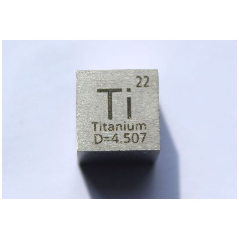 Titaani Ti metallikuutio 10x10mm kiillotettu 99,5% puhtausaste kuutio