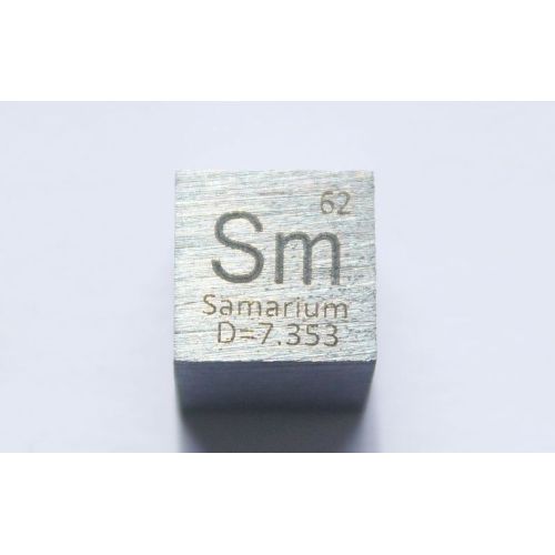 Samarium Sm metallikuutio 10x10mm kiillotettu 99,95% puhtaus kuutio