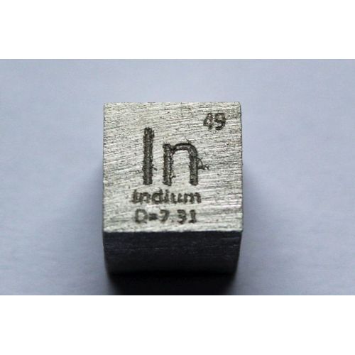 Indium In metallikuutio 10x10mm kiillotettu 99.995% puhtausaste kuutio