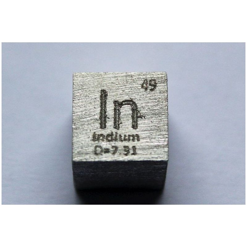 Indium In metalli kuutio 10x10mm kiillotettu 99,995% puhtaus kuutio