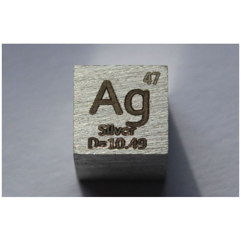 Hopea Ag metallikuutio 10x10mm kiillotettu 99,99% puhtausaste kuutio