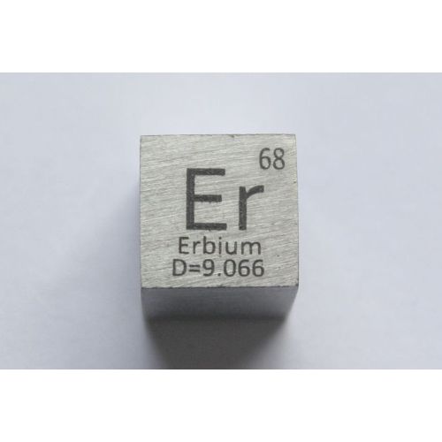 Erbium Er metallikuutio 10x10mm kiillotettu 99.9% puhtaus kuutio