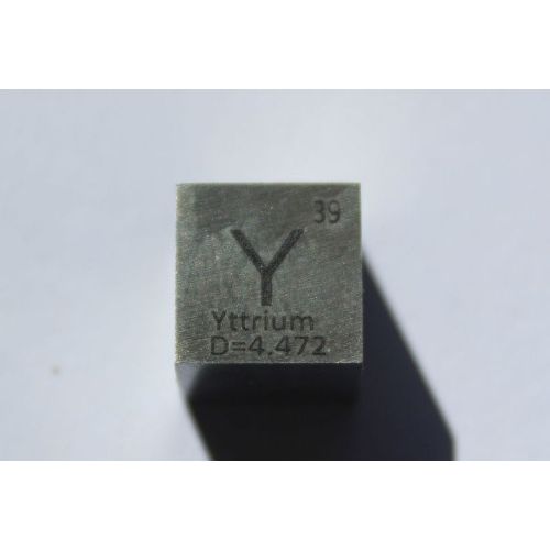 Yttrium Y metalli kuutio 10x10mm kiillotettu 99,9% puhtaus kuutio